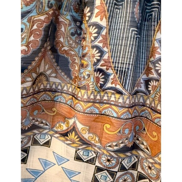 NWT MISA Los‎ Angeles Mosaic 2-Piece Off Shoulder Top, Wide Leg Pants - Picture 6 of 15